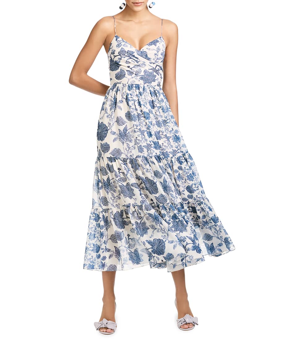knee length dresses for ladies Sachin & Babi Olena Dress - Delft Blue Begonia
