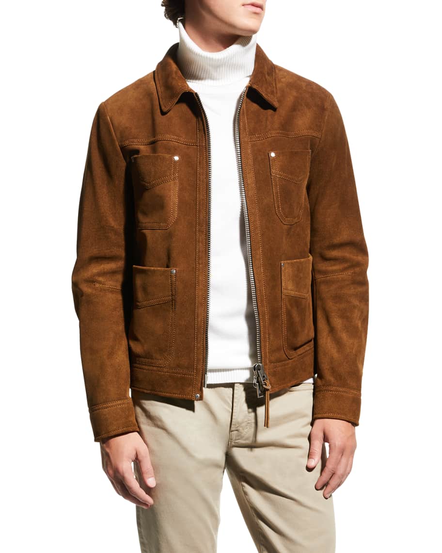 TOM FORD Men's Brushed Suede Field Jacket | Neiman Marcus