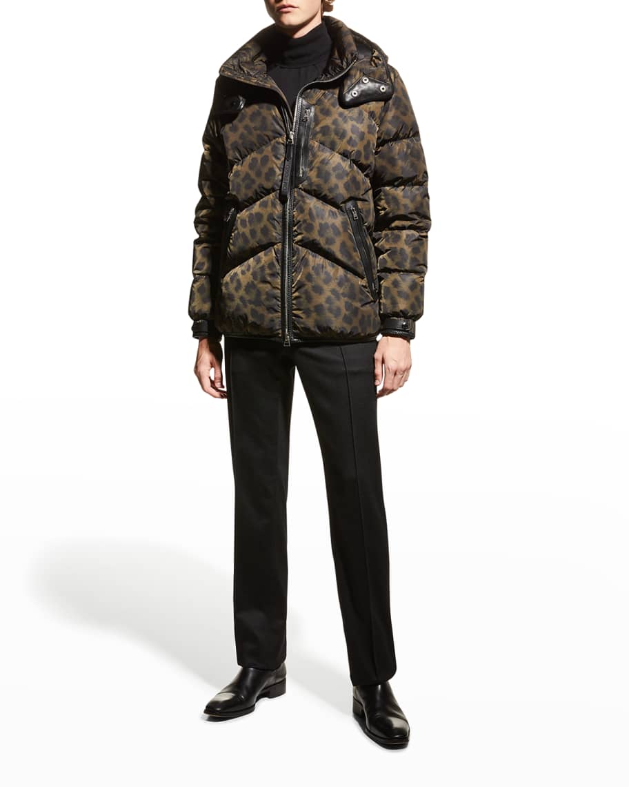 TOM FORD Men's Leopard Down Jacket | Neiman Marcus