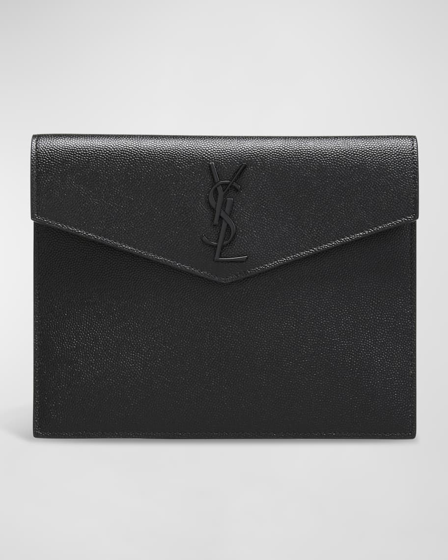 Saint Laurent Uptown Envelope Leather Clutch Bag - Farfetch