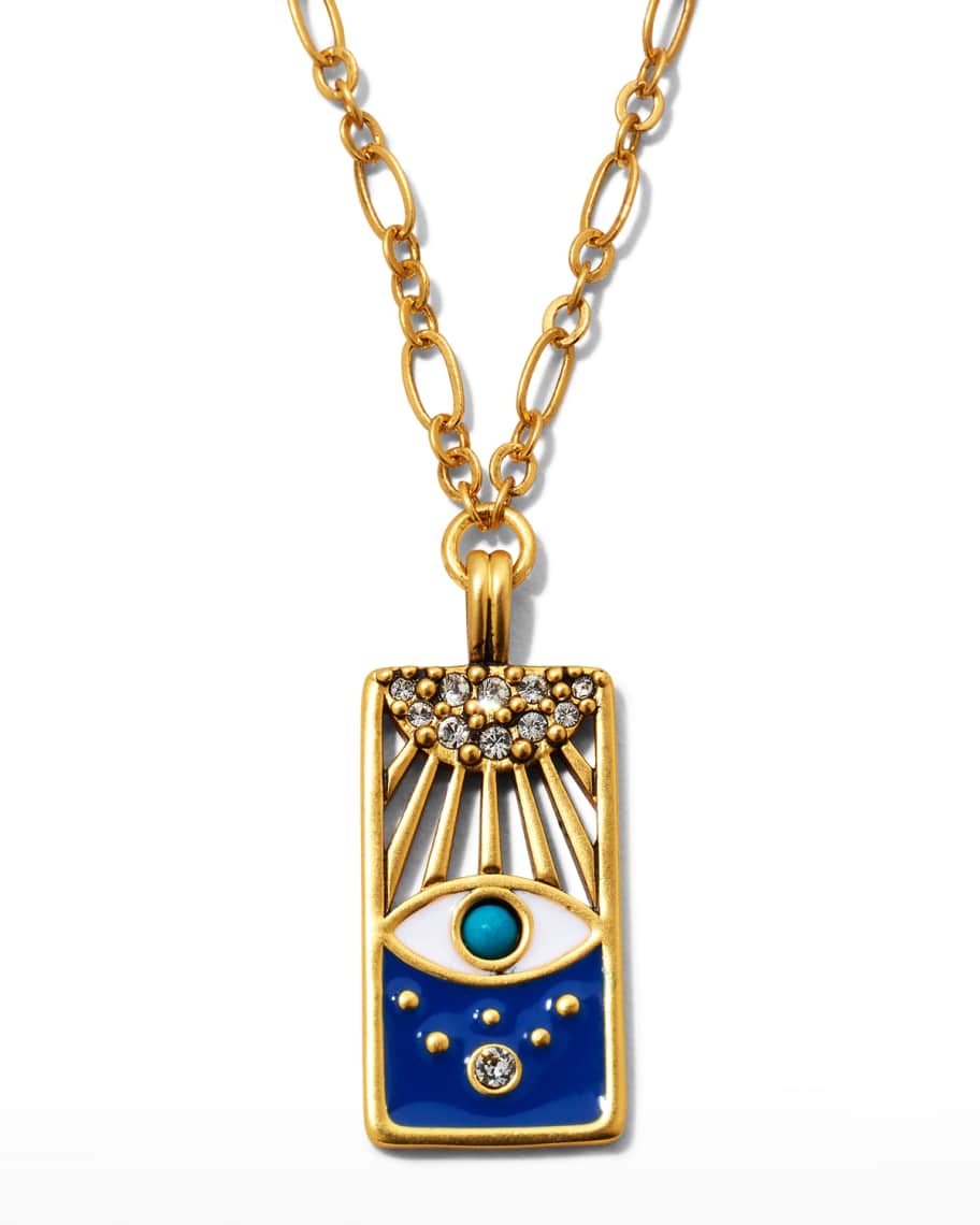 Sequin Sunrise Evil Eye Talisman Necklace Neiman Marcus