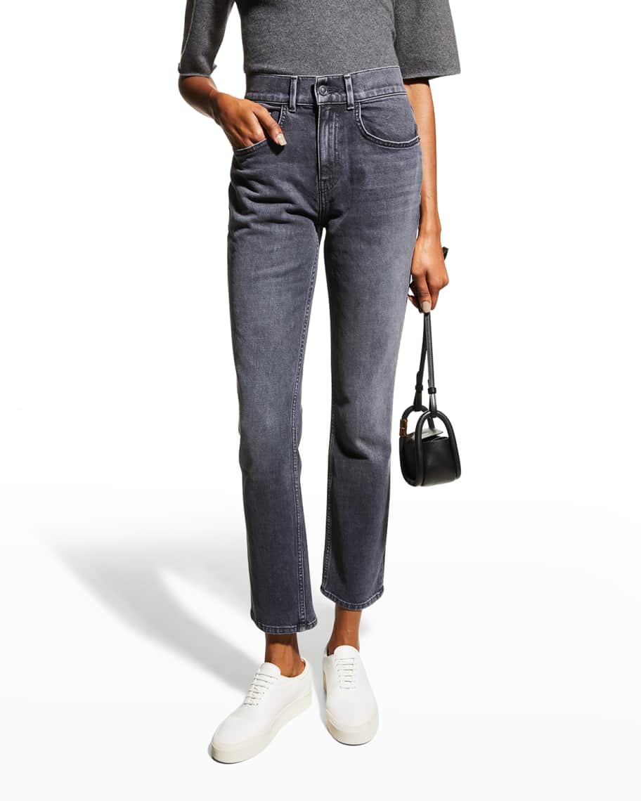 Lafayette 148 New York Reeve High-Rise Straight Ankle Jeans | Neiman Marcus