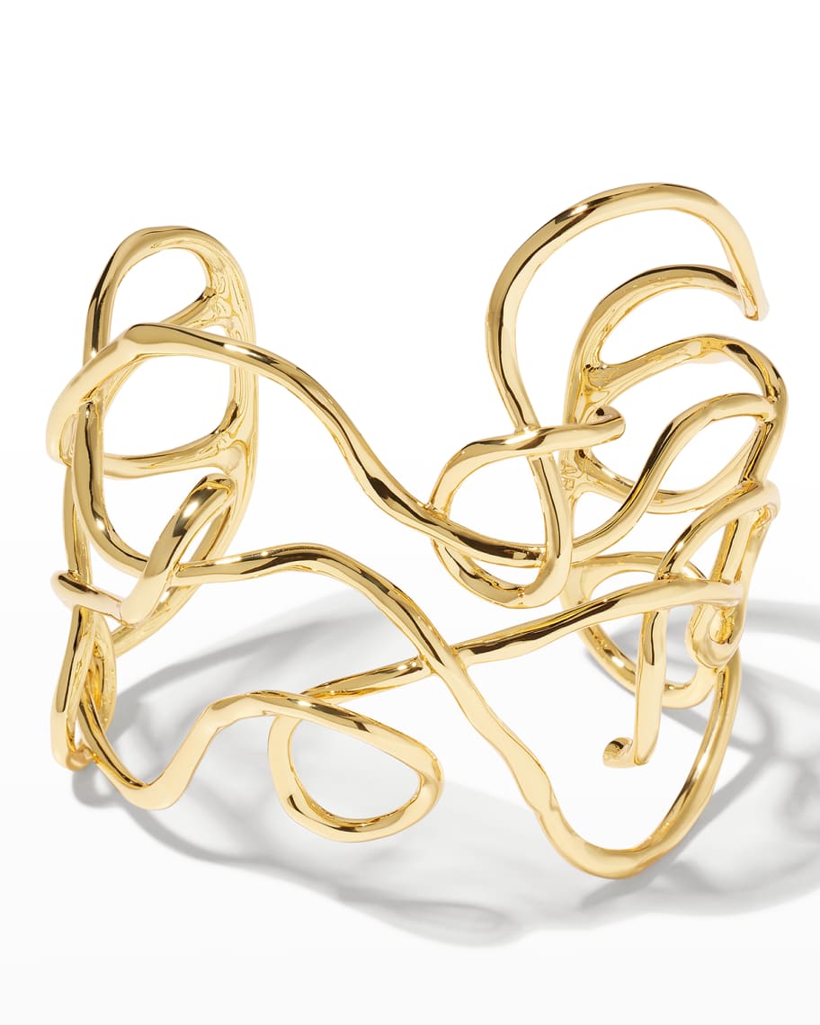 Alexis Bittar Large Molten Bangle Bracelet in Gold