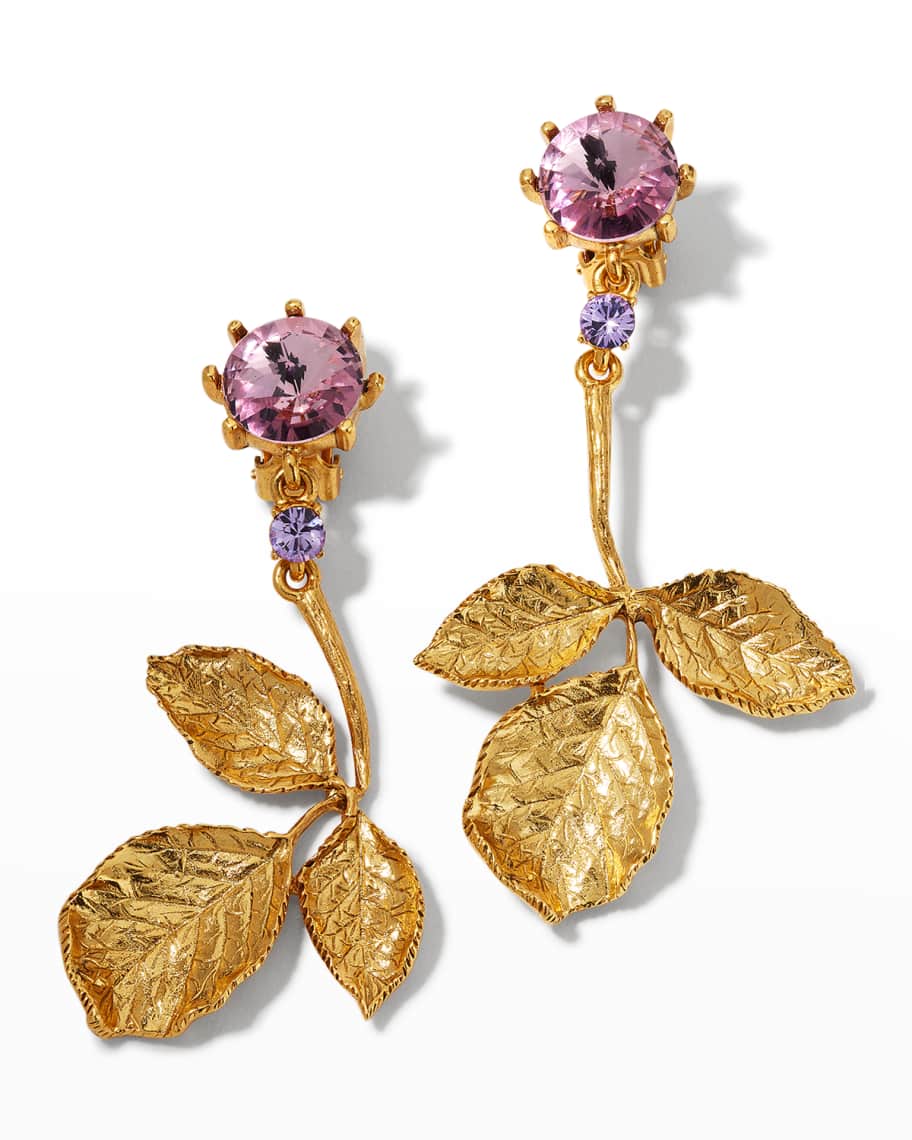 Oscar de la renta leaf earrings discount
