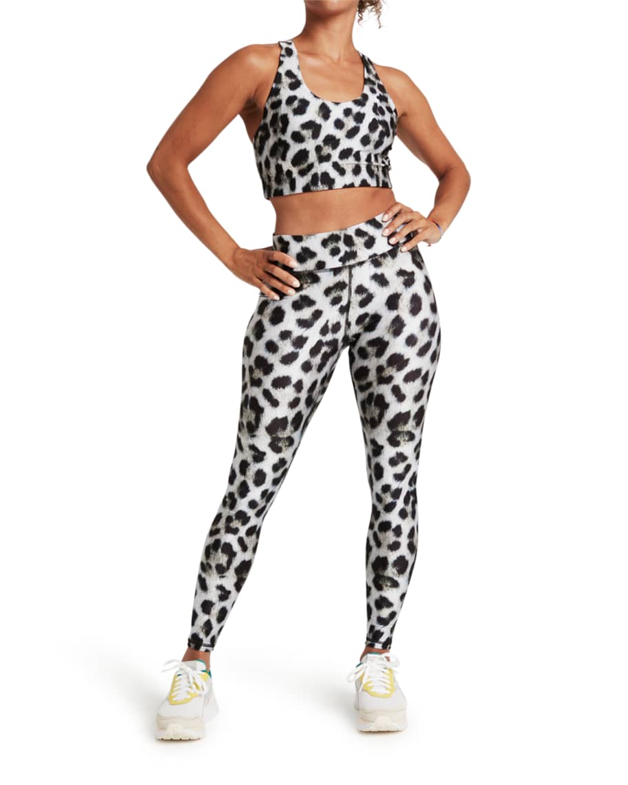 Terez Snow Leopard Tall Band Leggings in Snow Leopard. NWT. Large. Retail-  $118