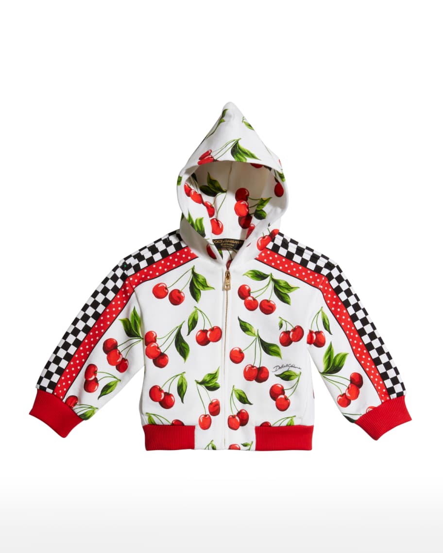 Dolce&Gabbana Girl's Baby Cherry Hooded Jacket, Size 6-30M