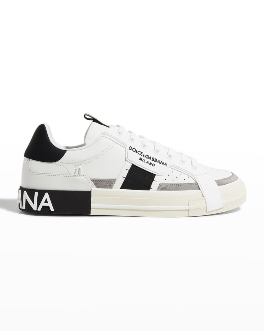 Dolce Gabbana Men s Portofino Metallic Leather Low Top Sneakers Neiman Marcus