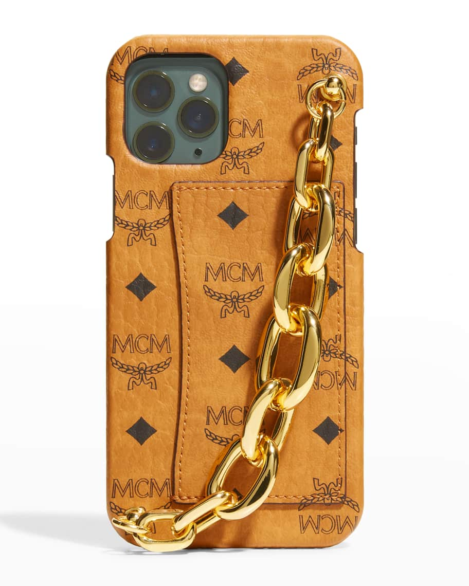 MCM Visetos Original Smart Phone Case with Pocket | Neiman Marcus