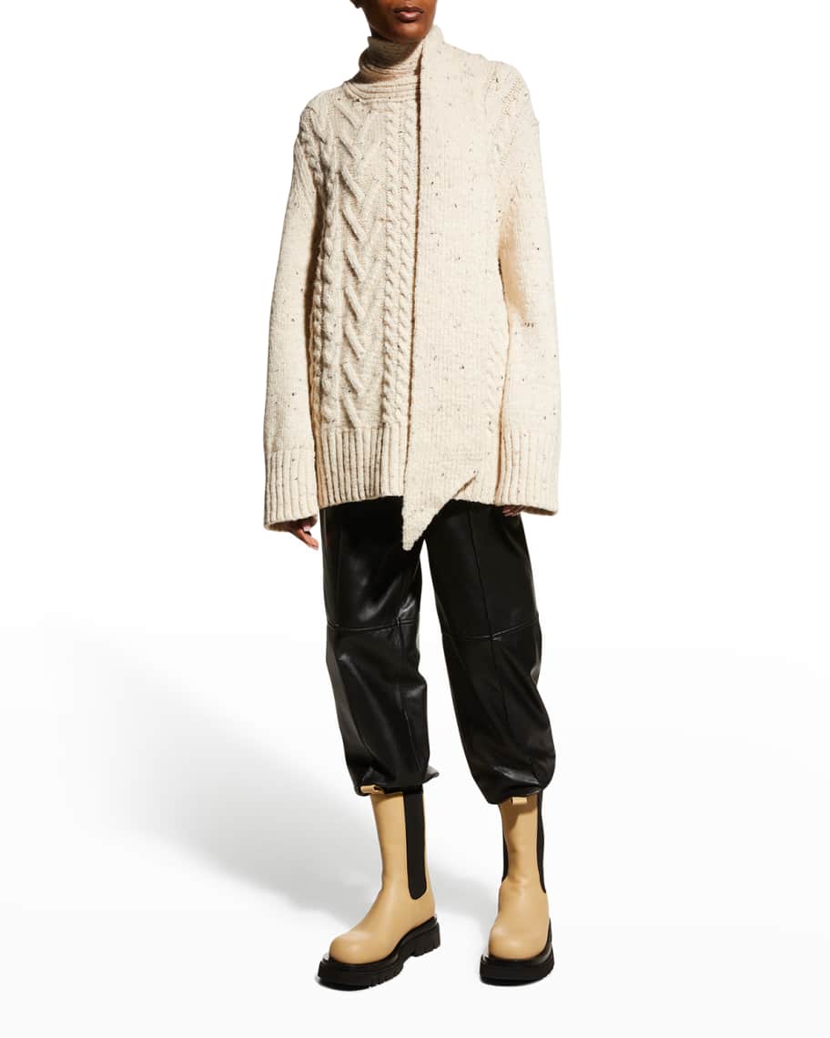 ★Ganni★ 23FW Logo Patch Cable Wool Muffler Ivory A5113 135 GAW9033POL03-AHRFW22(3).jpg