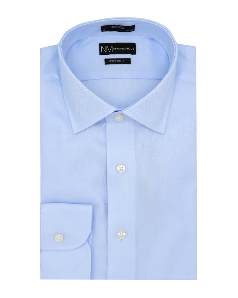 Neiman Marcus Men's Modern-Fit Royal Oxford Dress Shirt | Neiman Marcus