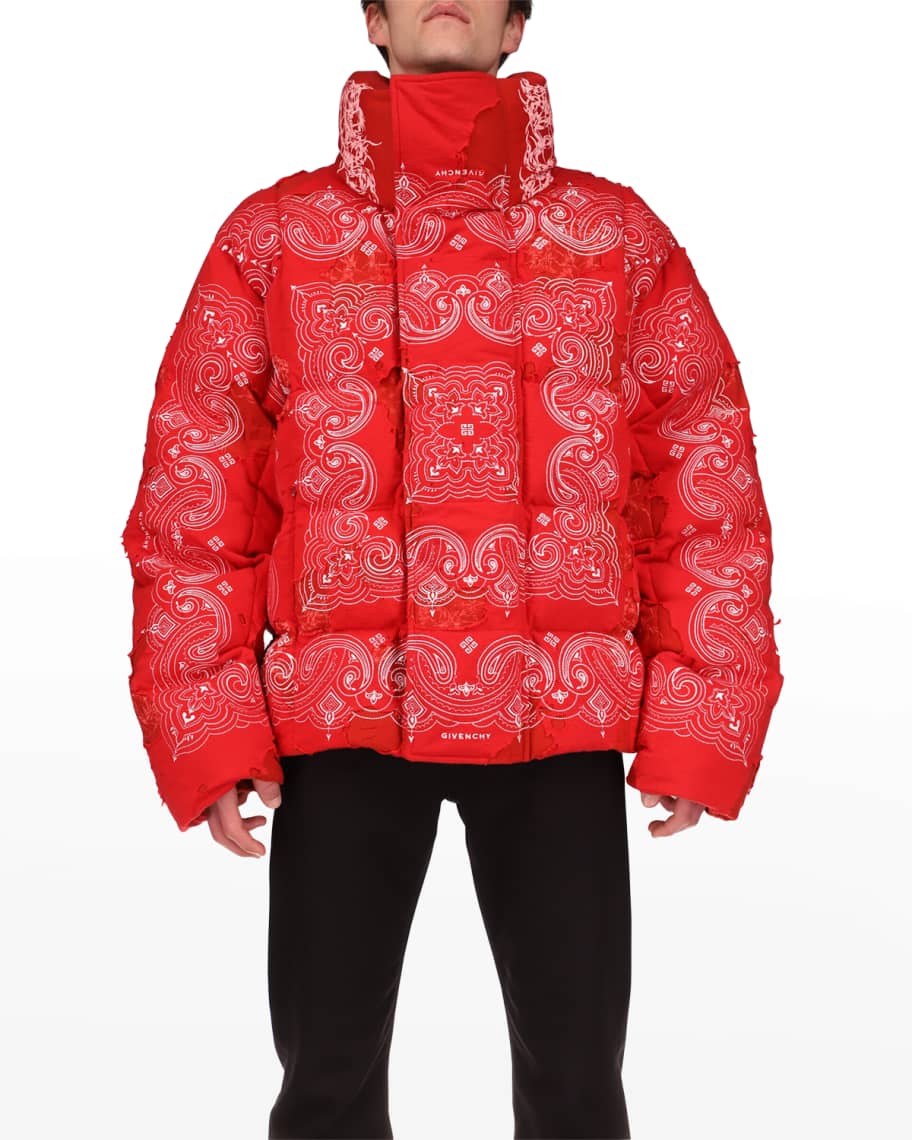 Givenchy reversible logo-print puffer jacket worn by Cane Tejada