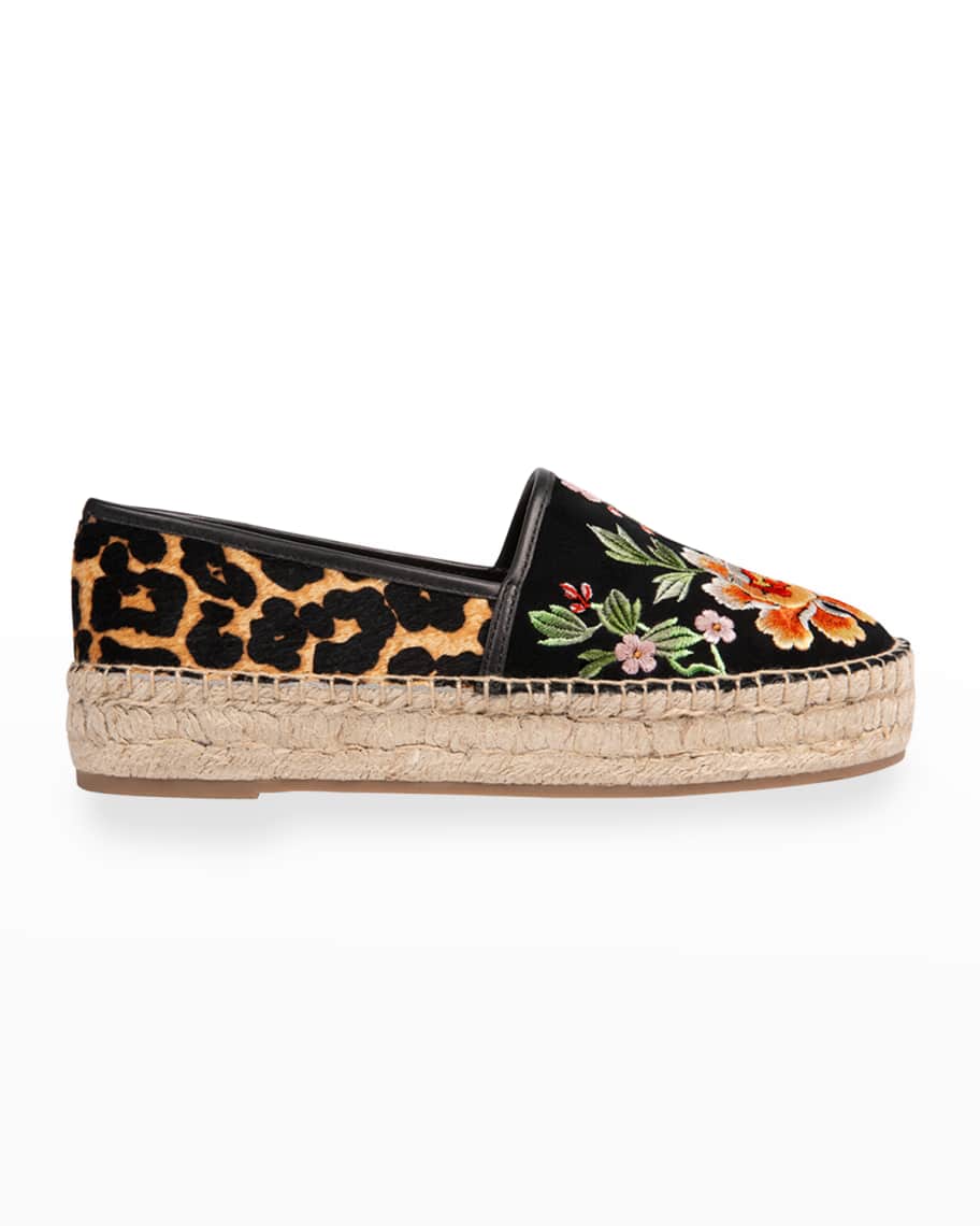 Johnny Was Acacia Leopard Floral Espadrilles Neiman Marcus