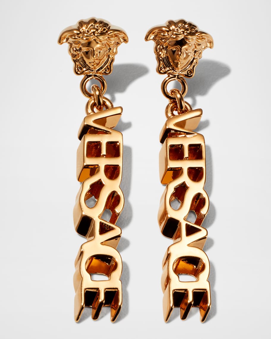 Versace Medusa Chain-Link Drop Earrings - Gold