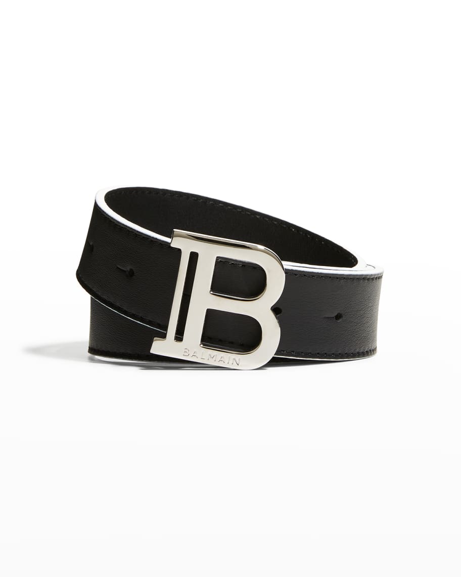 Shop Balmain B Leather Belt