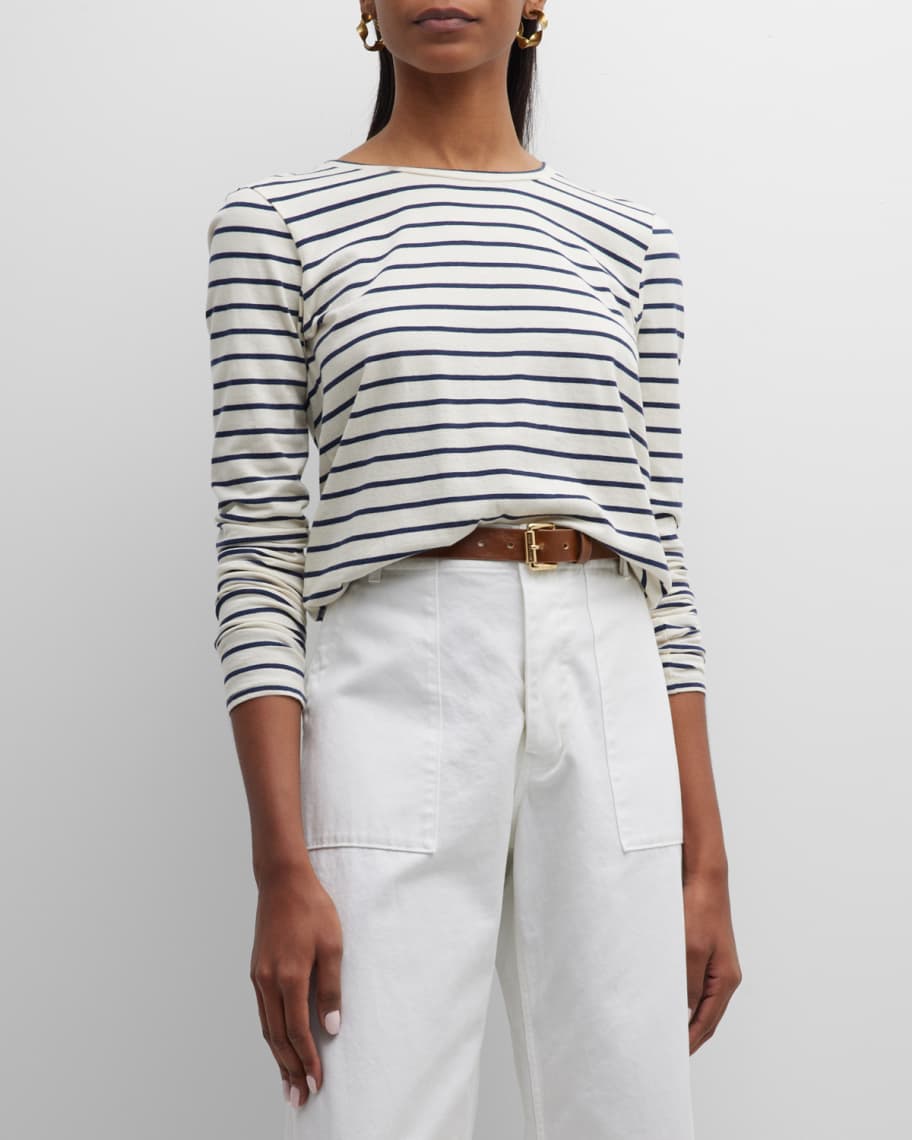 Nili Lotan Striped Long-Sleeve Shirt | Neiman Marcus
