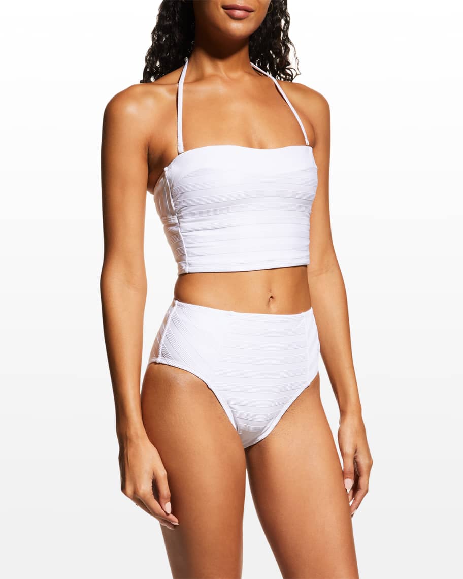 La Blanca Linea Costa Bandeau Midkini Swim Top Neiman Marcus