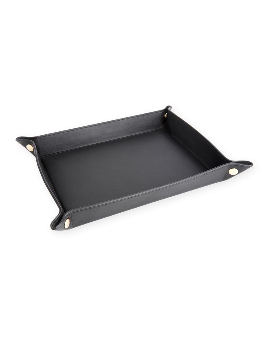 ROYCE New York Monogrammed Large Catchall Leather Valet Tray ...