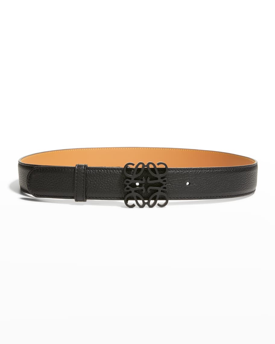 LOEWE Anagram textured-leather belt