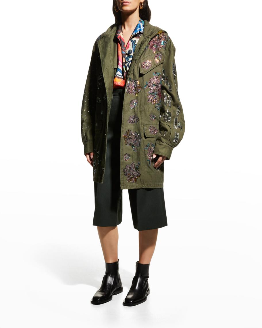レア リバティーン Libertine LOVELESS ミリタリーJKT Libertine All Love Crystal Military Parka Jacket | Neiman Marcus
