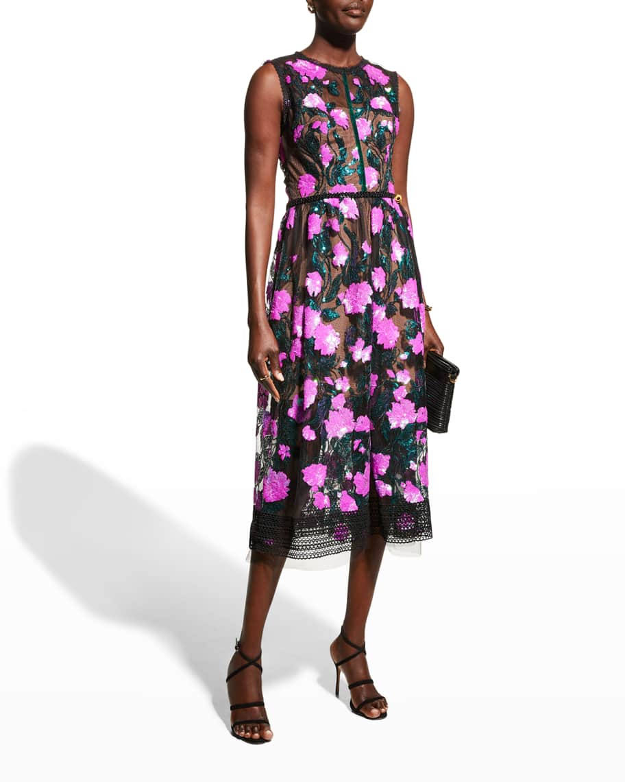 Bronx and Banco Rafaella Sleeveless Midi Dress | Neiman Marcus