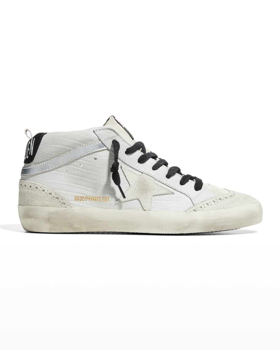 Golden Goose Midstar Mock Croc Mixed Leather Sneakers Neiman Marcus