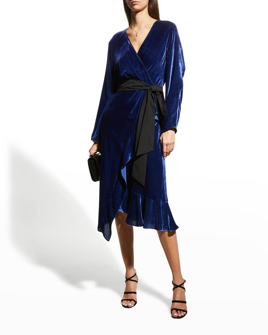 Diane von Furstenberg Tulisa Two Velvet Wrap Dress | Neiman Marcus