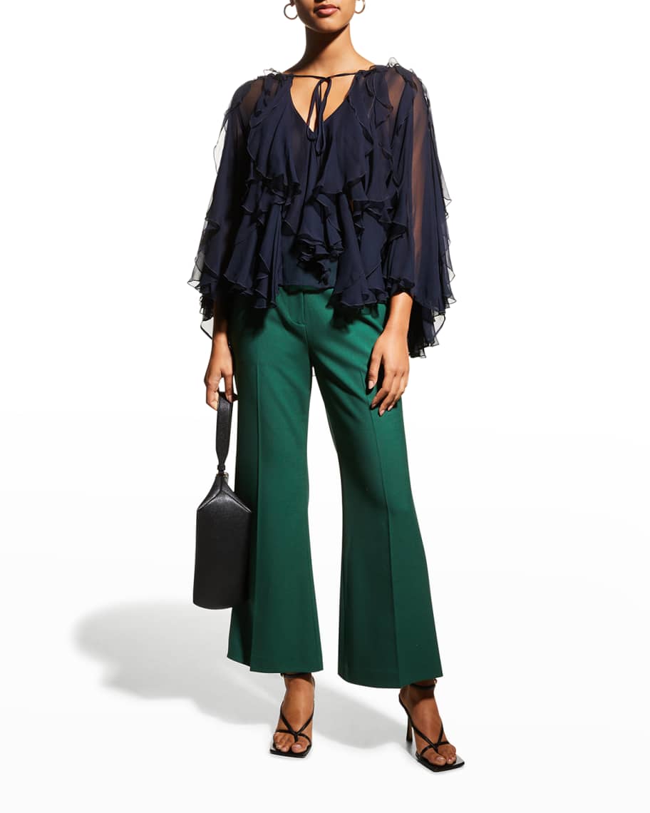 Rebecca taylor silk ruffle top store