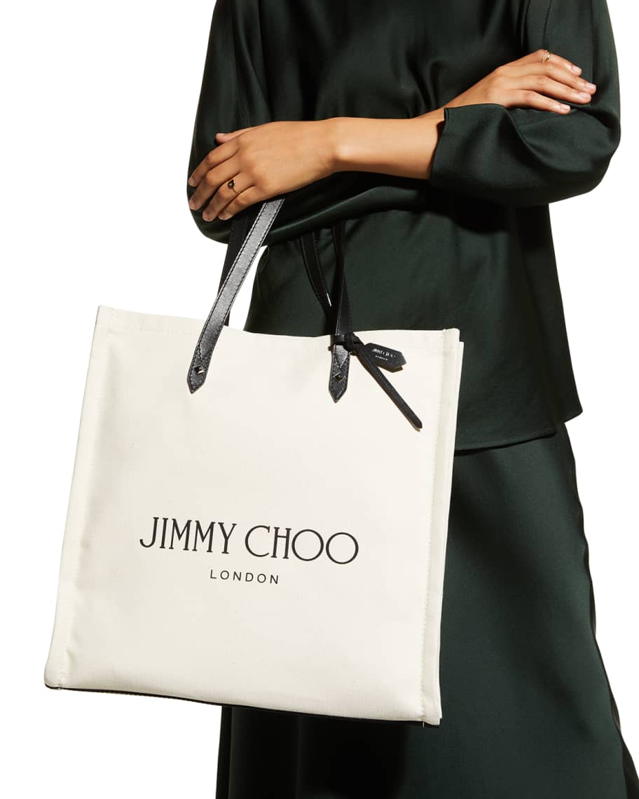 Jimmy Choo Canvas Logo Tote Bag | Neiman Marcus