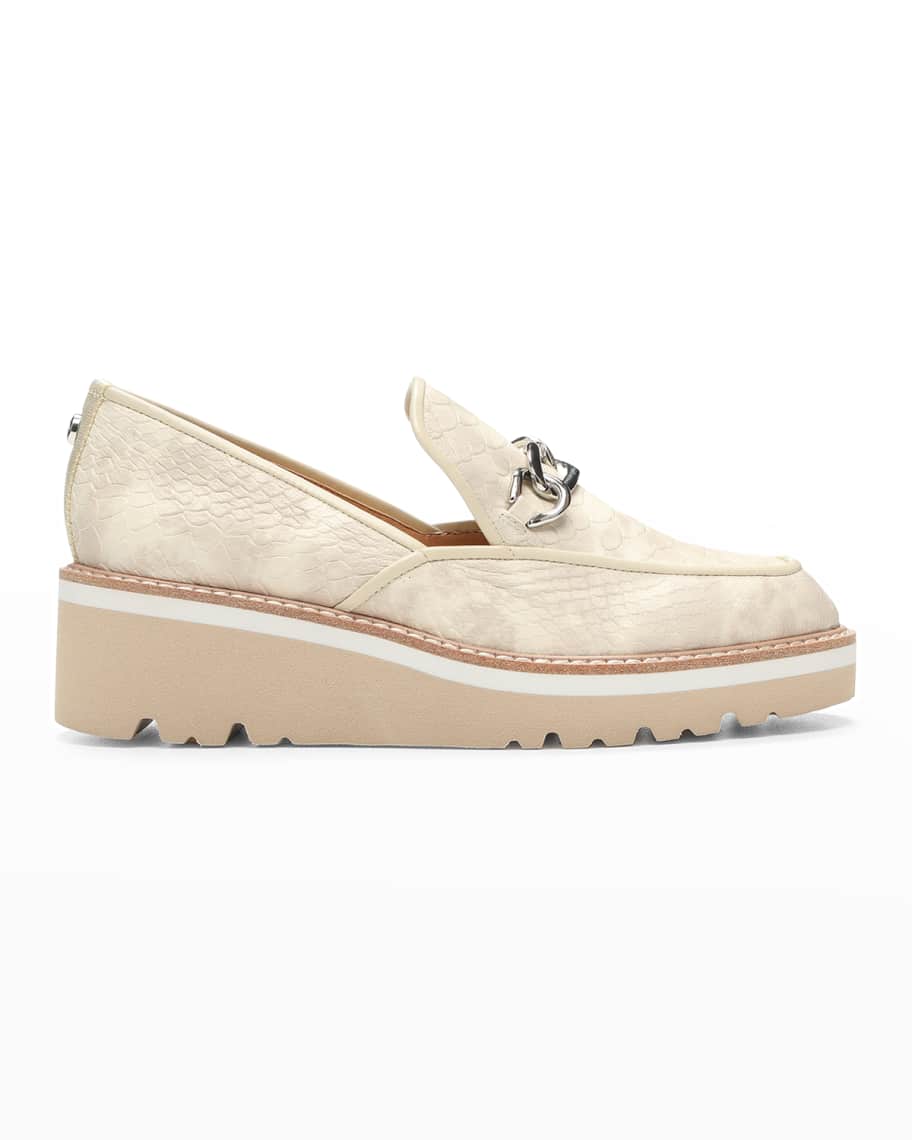 Donald J Pliner Tabitha Patent Chain Wedge Loafers | Neiman Marcus