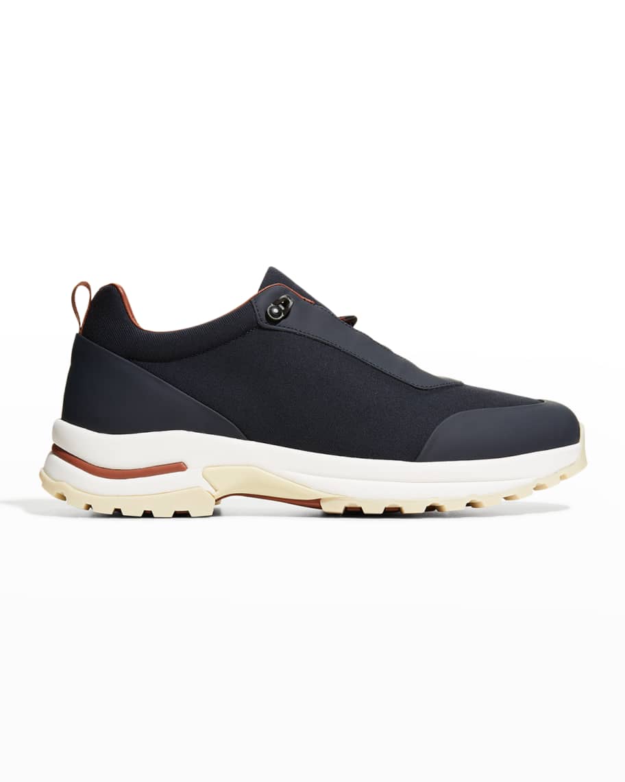 Loro Piana Men's Trail Walk Techno Tasmanian Low-Top Sneakers
