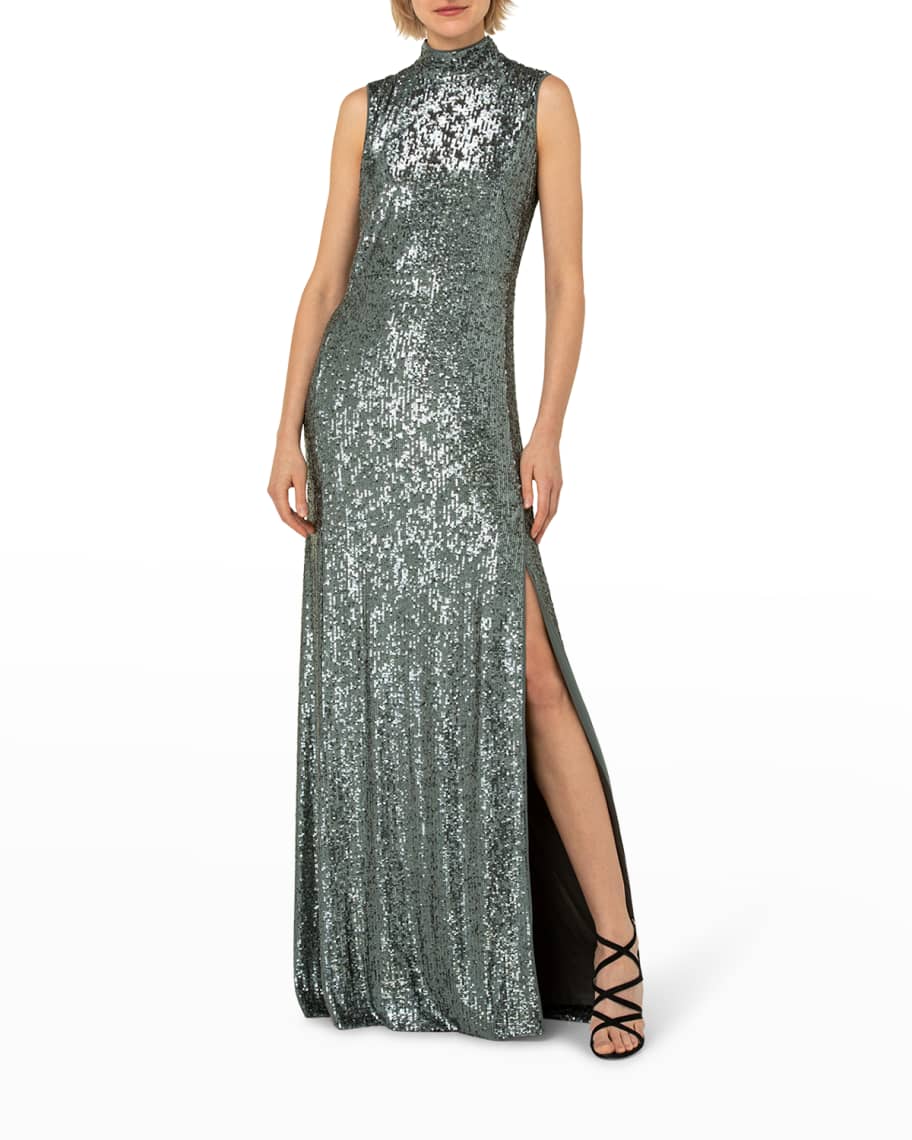 Akris Side-Slit Sequin Gown | Neiman Marcus