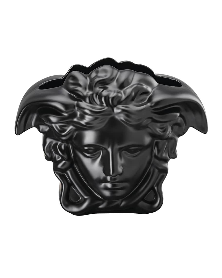 Versace Medusa Grande Vase in Black 6" Neiman Marcus