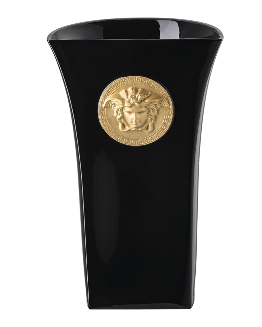 Versace Medusa Madness Vase in Black 13.5" Neiman Marcus