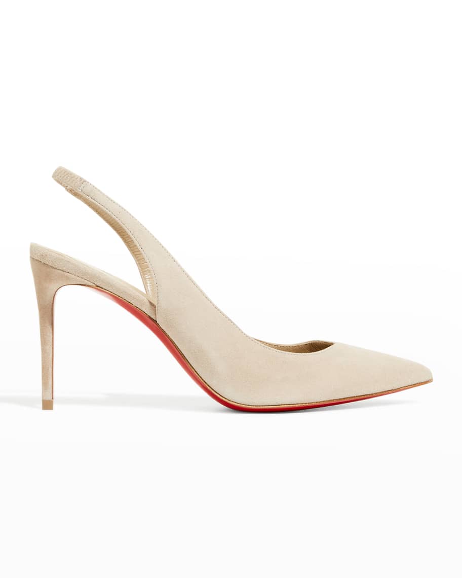 Christian Louboutin Kate Suede Red Sole Slingback Pumps | Neiman Marcus