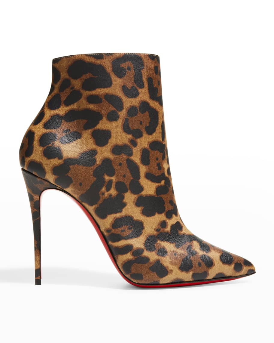 Christian Louboutin So Kate Leopard Print Red Sole Booties