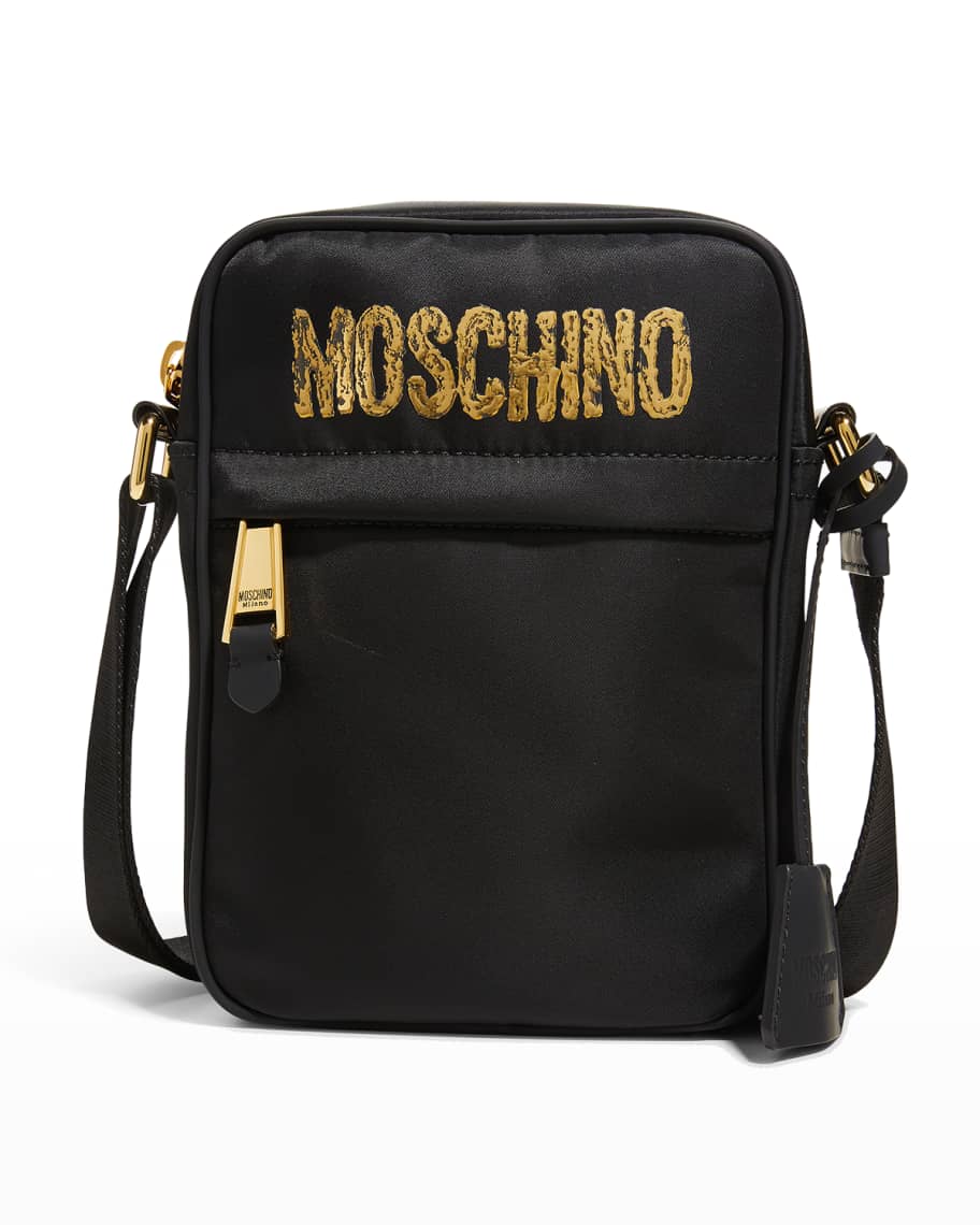 Moschino Men's TexturedLogo Crossbody Bag Neiman Marcus