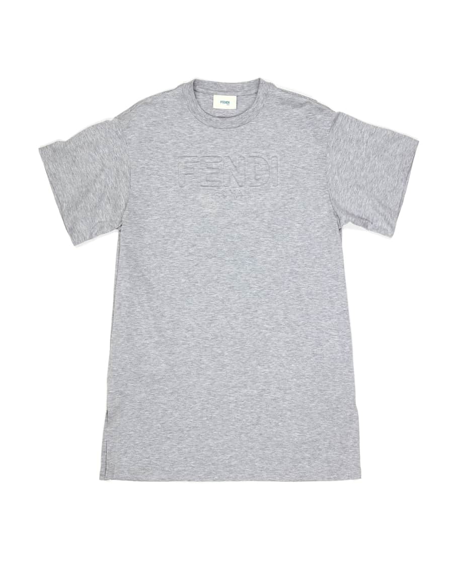 Fendi Girl's Short-Sleeve Logo Tee Dress, Size 4-6 | Neiman Marcus