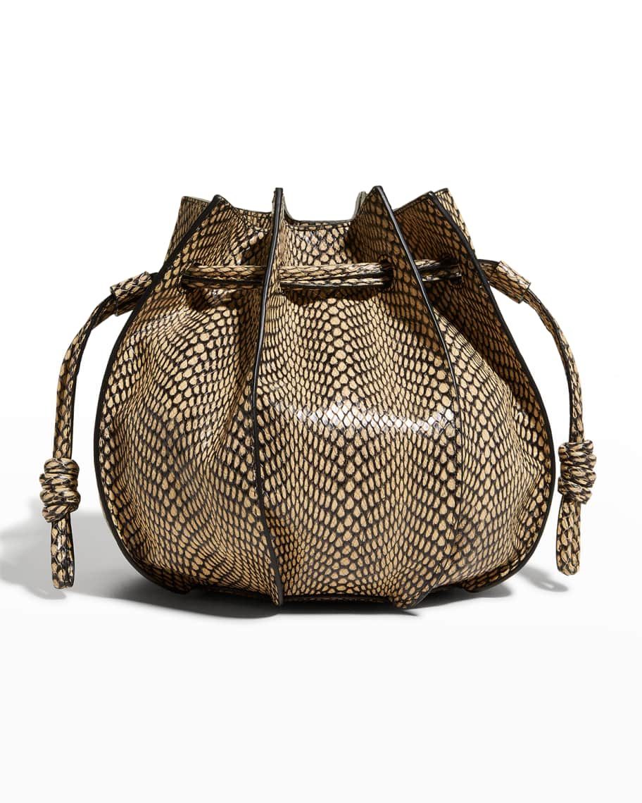 Tory Burch Small 'mcgraw' Snake-Embossed Bucket Bag