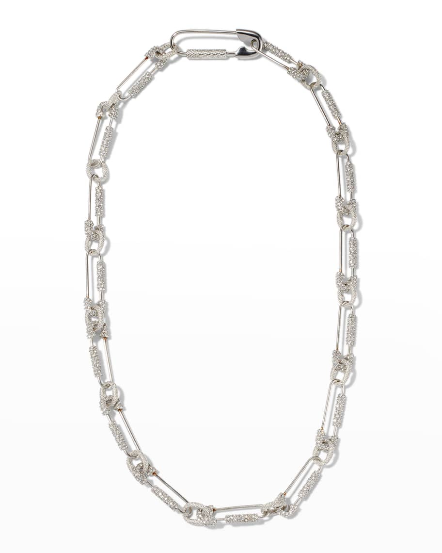 Givenchy Men's G Clip SafetyPin Crystal Necklace Neiman Marcus