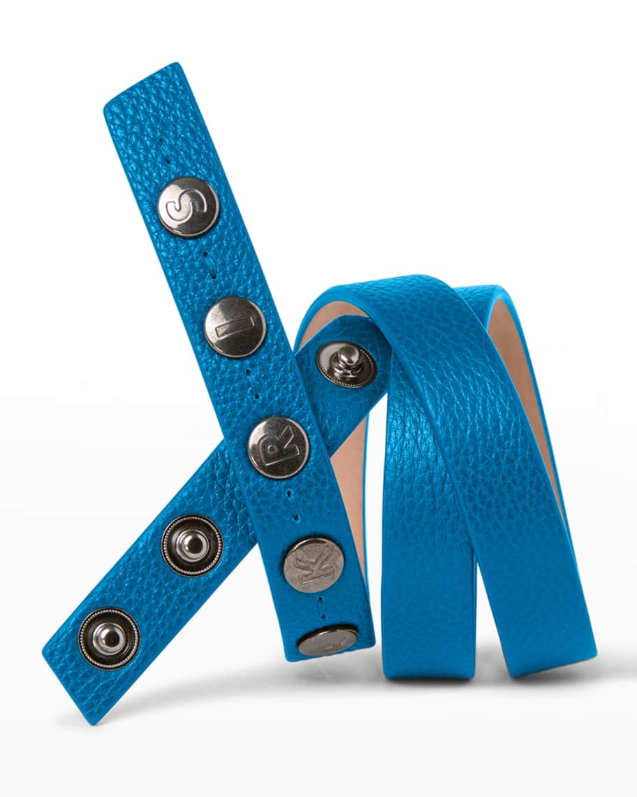 Akris Logo Press Stud Thin Leather Belt | Neiman Marcus