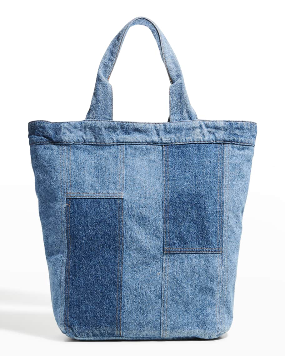 Denim Patchwork Tote Bag