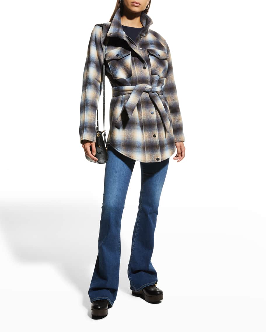Veronica Beard Amari Belted Shirt Jacket | Neiman Marcus