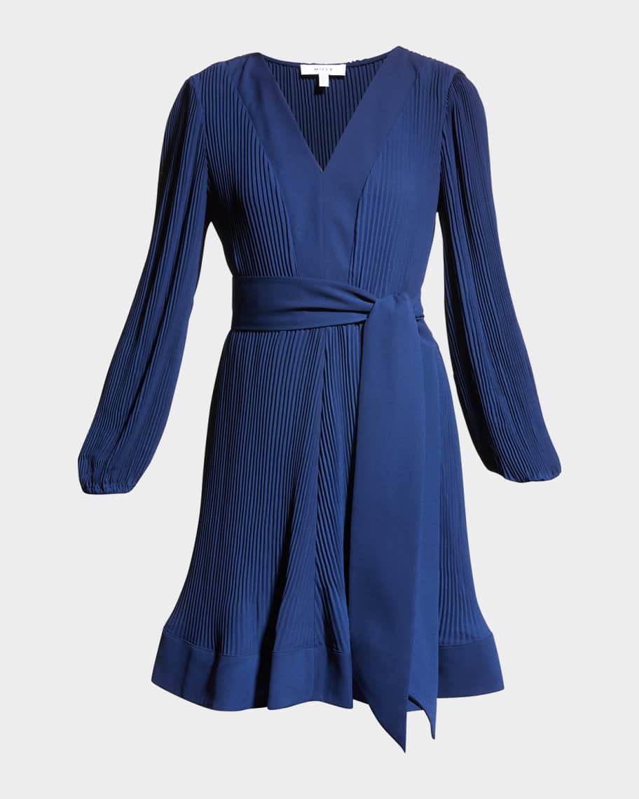 Milly Liv Pleat Dress Navy main image 0
