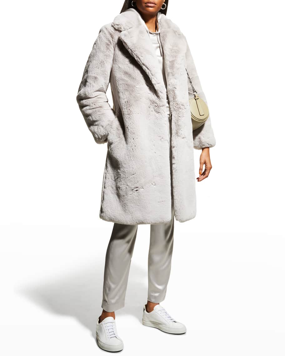 Milly riley long faux fur coat clearance