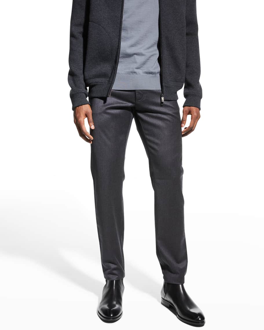 ZEGNA Men's Flannel 5-Pocket Pants | Neiman Marcus