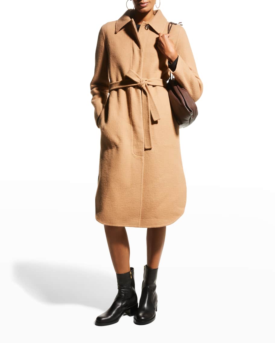 Theory Single-Breasted Long Wool-Cashmere Coat | Neiman Marcus