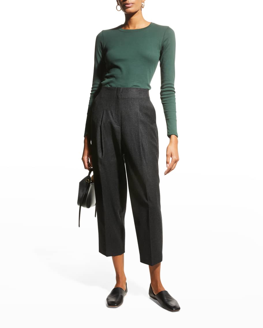 Theory Good Wool Pleated Carrot Pants Neiman Marcus