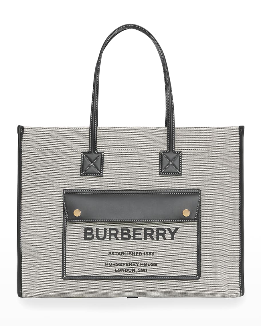 Burberry Logo Print Pocket Tote Bag in Pink