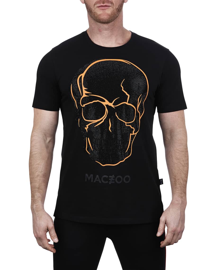 Maceoo Men's Orange Skull T-Shirt | Neiman Marcus