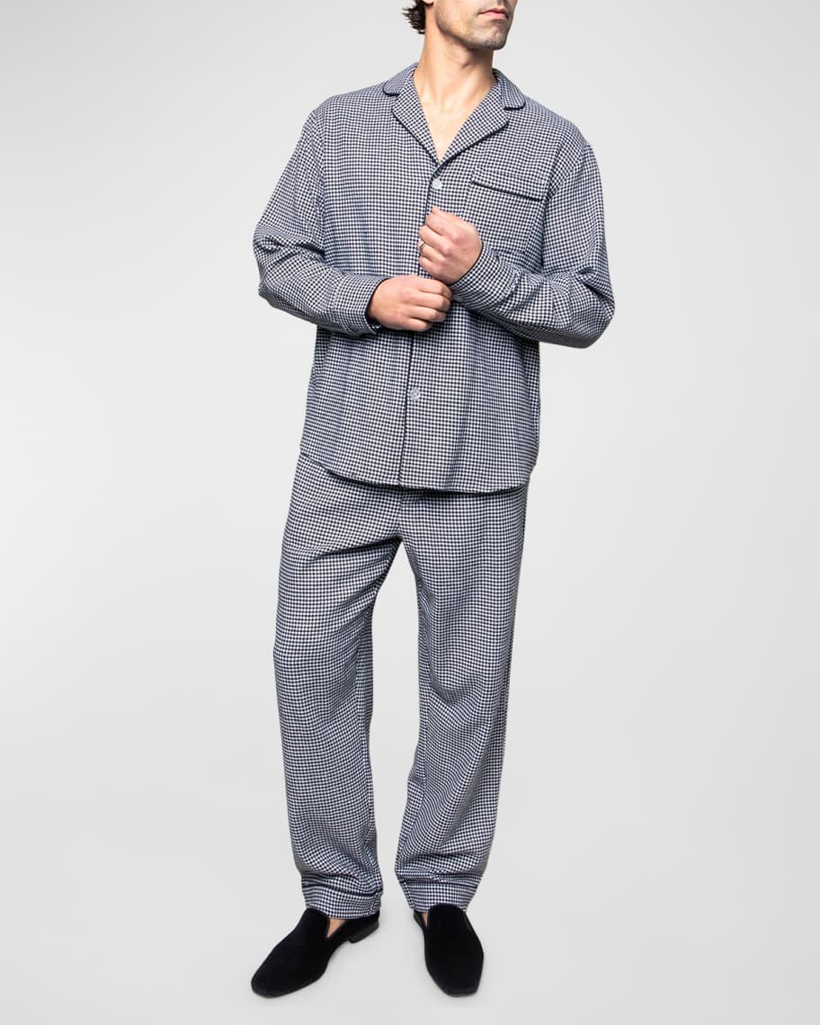 Petite Plume Men's West End Houndstooth Pajama Set | Neiman Marcus